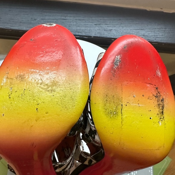 🌺 JIMMY CHOO ROB PRUITT🌺 Diffuse Glitter Zebra Print sandals size 37.5 - Picture 15 of 15